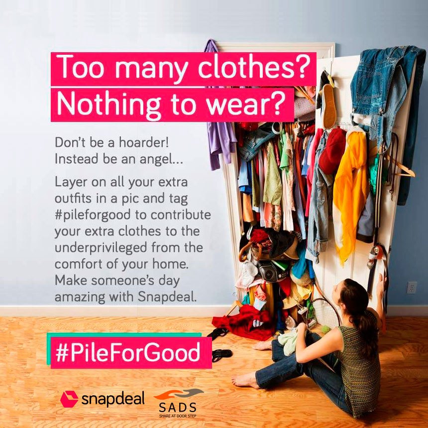 Snapdeal #PileForGood campaign with Share At Door Step