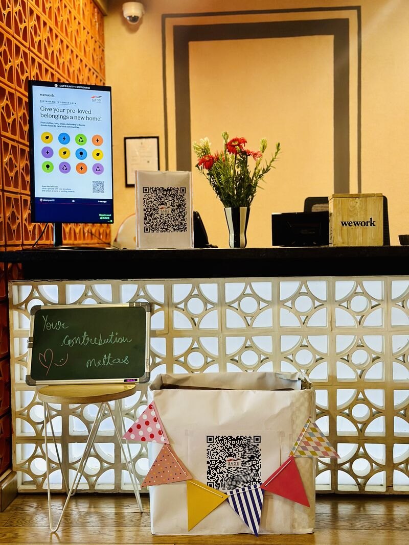 Donation drive at the WeWork Sustainability Summit
